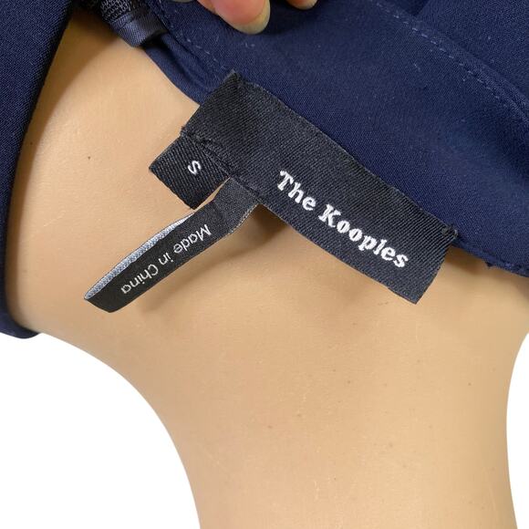 The Kooples Navy Blue Cut Out Cap Sleeve Sheath Mini Dress SZ S - Picture 7 of 12